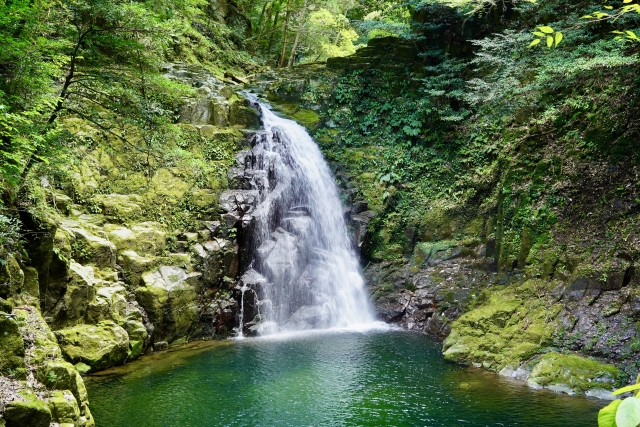 美しい自然の風景、澄んだ川が岩の間を流れている写真